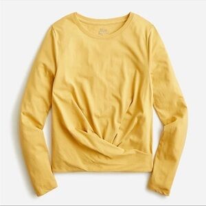 J.Crew Broken-in Jersey Twist-Front Long Sleeve T-shirt - Gilded Amber